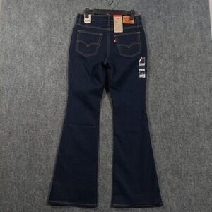 Levis 726 Flare Jeans Womens 28x32 Blue High Rise Slim Stellar Stretch Dark Wash